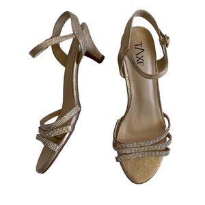 Taxi Low Heeled Gold Metallic Rhinestone Shoes Sz 10​​​​​​​​​​​